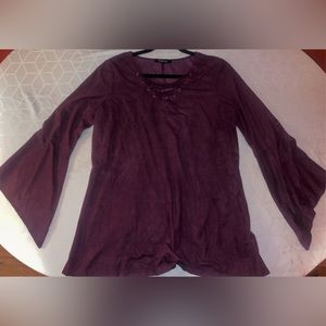 Purple Suede Criss-Cross Top